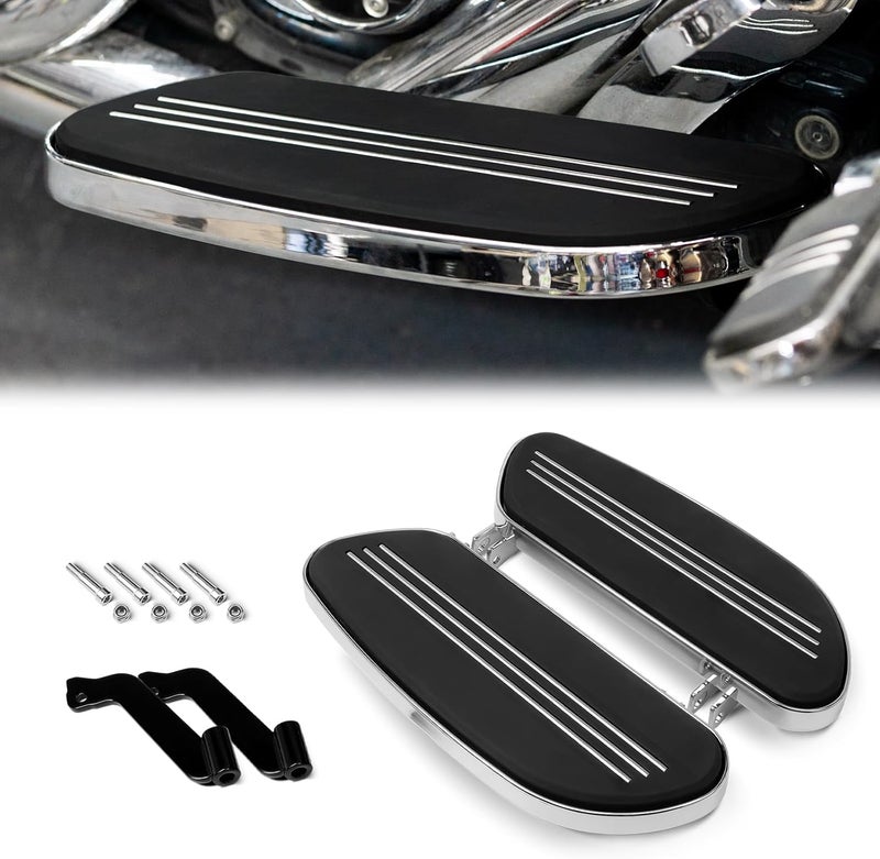 VASTMT Motorcycle Footboards Streamliner Front Driver Footboard for Harley Touring Road King Electra Glide Street Glide Road Glide 1986-Up and Trike Models 2008-Up, Softail FL 1986-2017, FLD 2012-2016 - Image 1